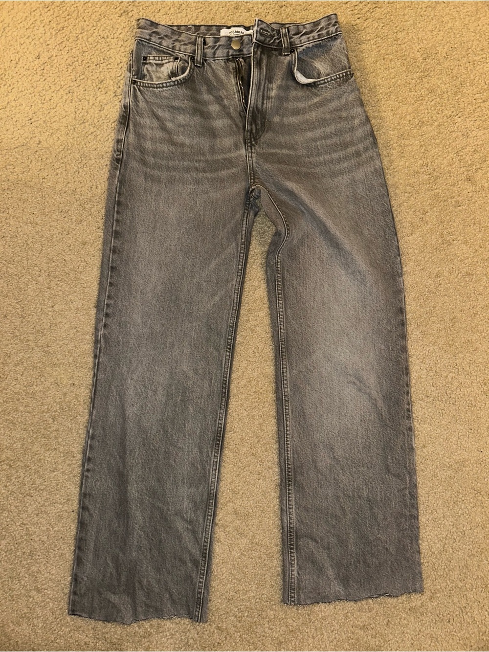 Pull and Bear Gray Wide-Leg Jeans